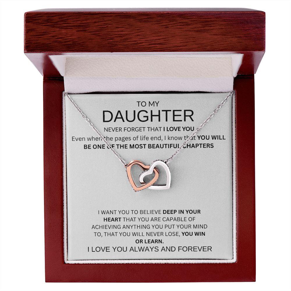 INTERLOCKING HEART NECKLACE | TO MY DAUGHTER - giftgivergives