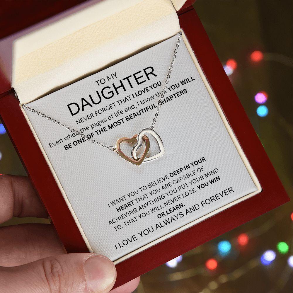 INTERLOCKING HEART NECKLACE | TO MY DAUGHTER - giftgivergives