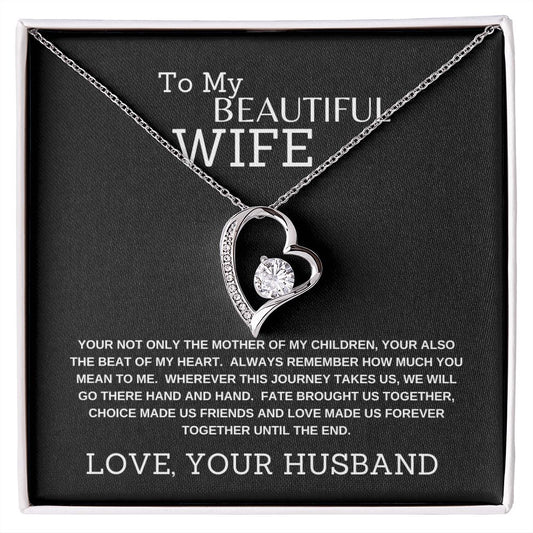 FOREVER LOVE NECKLACE | TO MY BEAUTIFUL WIFE | SILVER OR GOLD | SHIPS FAST FROM THE USA