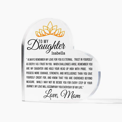 FROM HEART TO HEART: A MOTHER'S LOVE (CUSTOMIZE DAUGHTERS NAME) PLAQUE