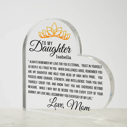 FROM HEART TO HEART: A MOTHER'S LOVE (CUSTOMIZE DAUGHTERS NAME) PLAQUE