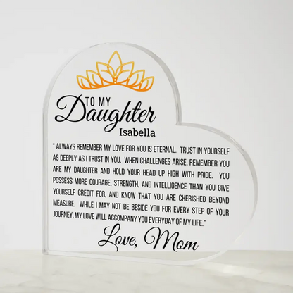 FROM HEART TO HEART: A MOTHER'S LOVE (CUSTOMIZE DAUGHTERS NAME) PLAQUE