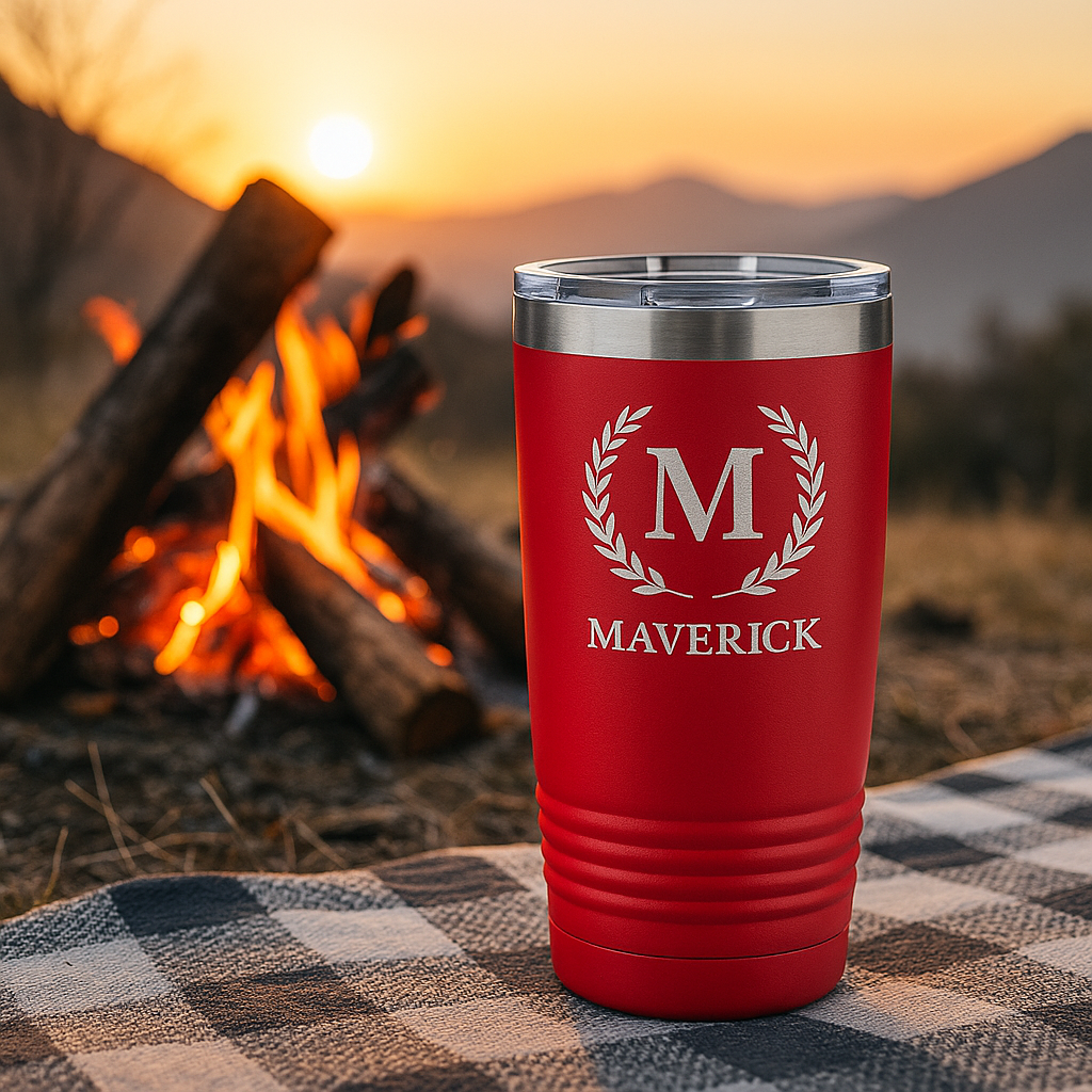 Personalized Laser-Engraved Whiskey Glass & Insulated Tumbler
