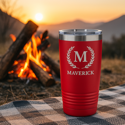 Personalized Laser-Engraved Whiskey Glass & Insulated Tumbler