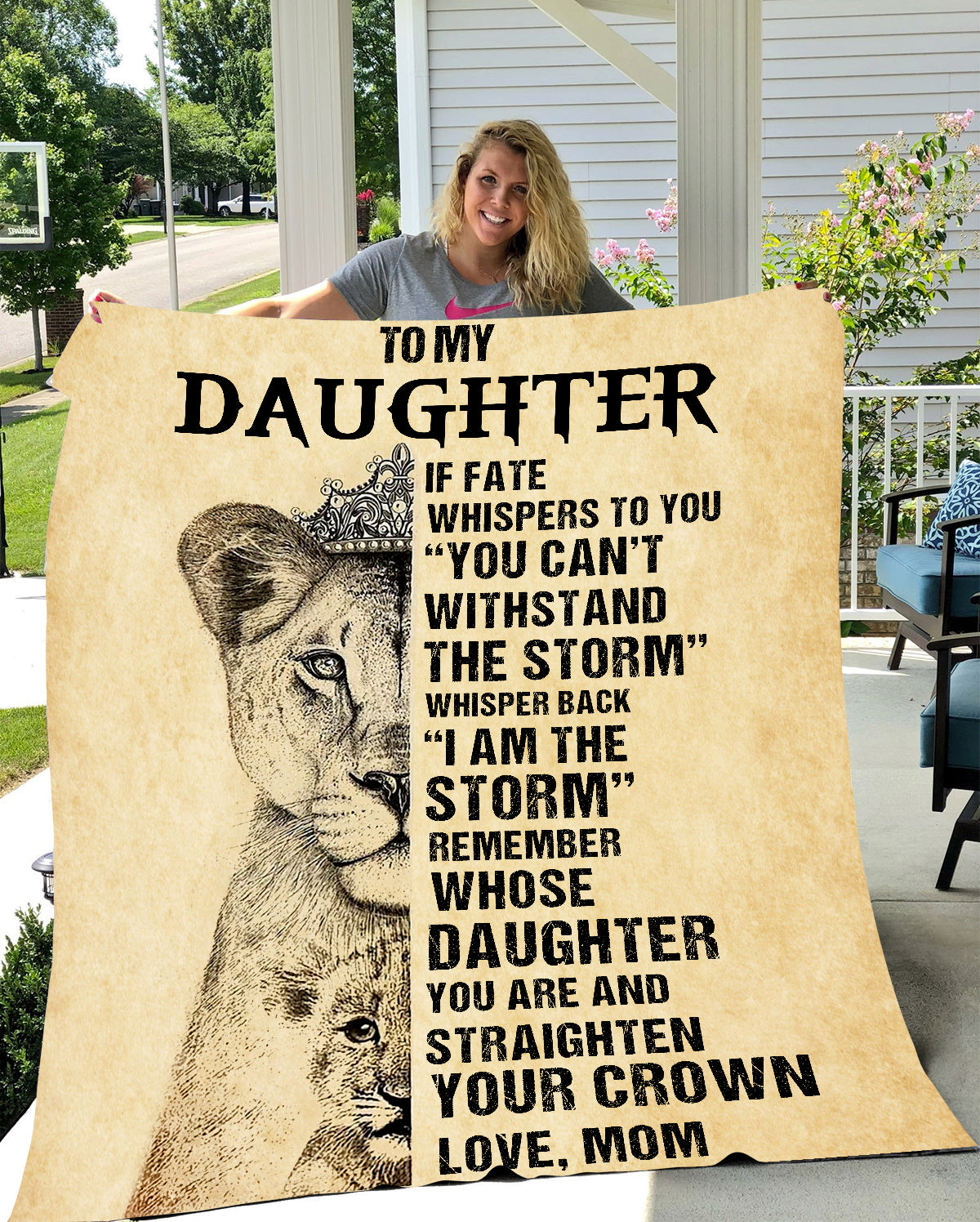 TO MY DAUGHTER LOVE MOM FLEECE BLANKET