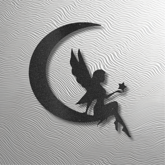FAIRY MOON | STEEL SIGN | WALL ART | METAL ART | MONOGRAM | GIFTS FOR HER | SHIPS FAST FROM USA