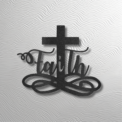Inspirational Cross Metal Sign – Faith-Based Home Decor
