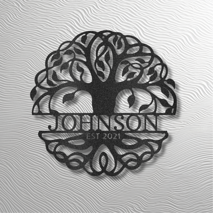 Elegant Tree of Life Wall Sign – Personalized Metal Art | Perfect Gift Idea