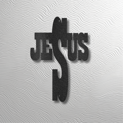 Jesus Cross Wall Decor – Christian Metal Art for Home or Gifts