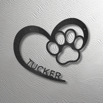 Personalized Dog Name Sign – ‘Puppy Love’ Steel Monogram