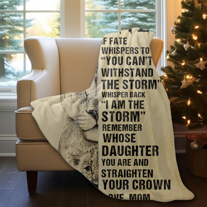 TO MY DAUGHTER LOVE MOM FLEECE BLANKET