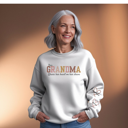 Heart on Her Sleeve Custom Sweatshirt for Grandma