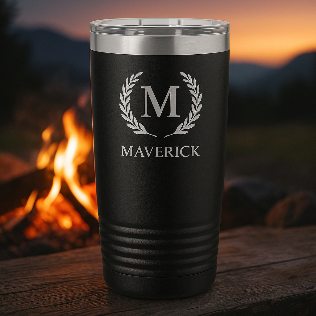 Personalized Laser-Engraved Whiskey Glass & Insulated Tumbler