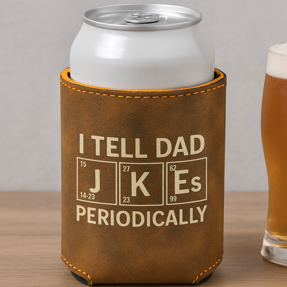 Cool Dad Can Cooler – Rustic Leatherette Drink Holder