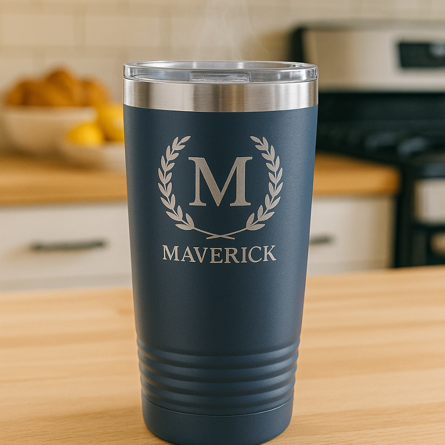 Personalized Laser-Engraved Whiskey Glass & Insulated Tumbler