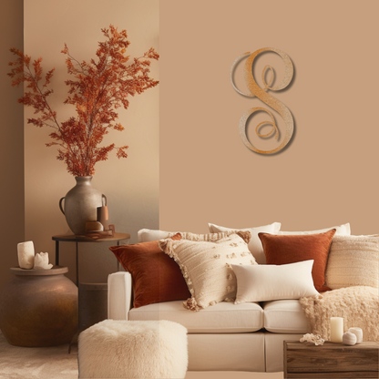 Personalized Fancy Initial Steel Sign – Elegant Metal Monogram Wall Art
