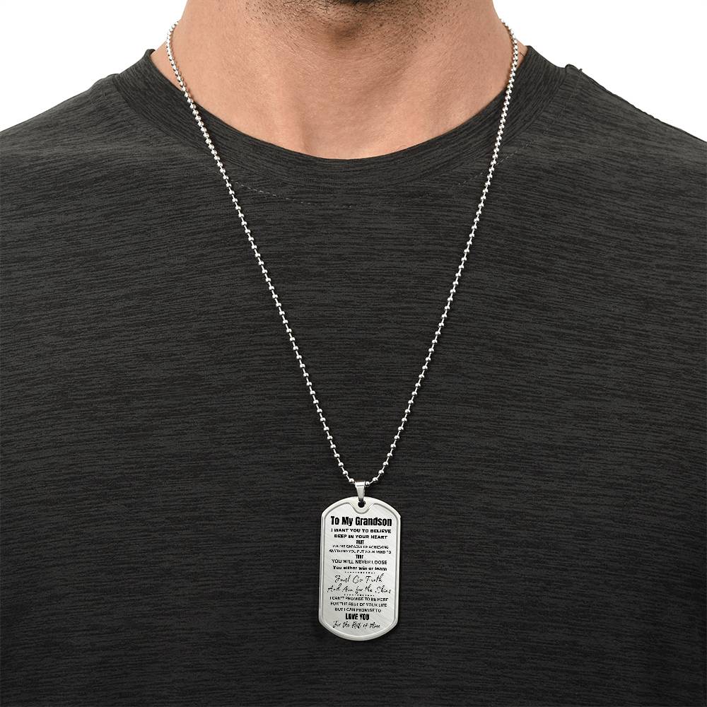 TIMELESS GIFT FOR YOUR GRANDSON: PERSONALIZED DOG TAG NECKLACE! 💙