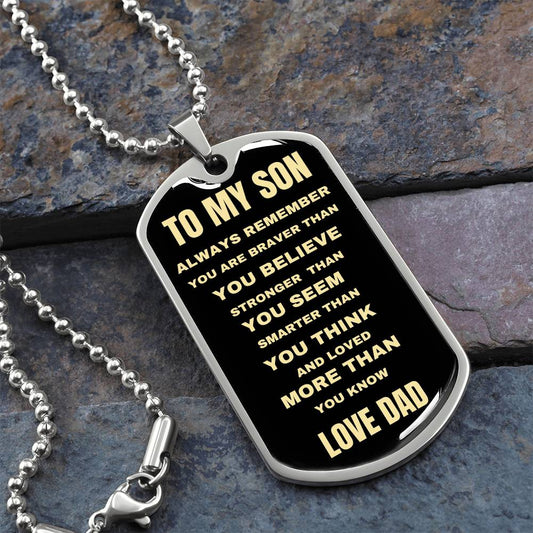TO MY SON | ALWAYS REMEMBER DOG TAG