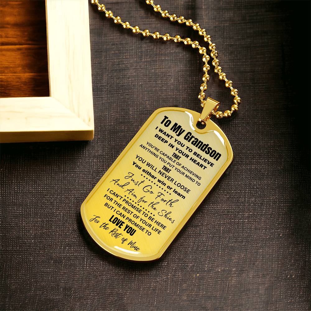 TIMELESS GIFT FOR YOUR GRANDSON: PERSONALIZED DOG TAG NECKLACE! 💙