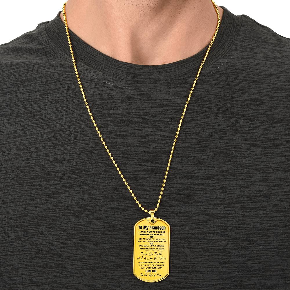 TIMELESS GIFT FOR YOUR GRANDSON: PERSONALIZED DOG TAG NECKLACE! 💙