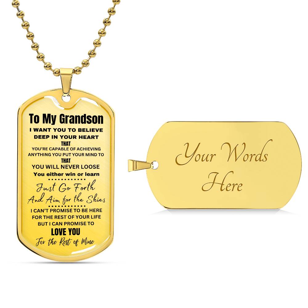 TIMELESS GIFT FOR YOUR GRANDSON: PERSONALIZED DOG TAG NECKLACE! 💙
