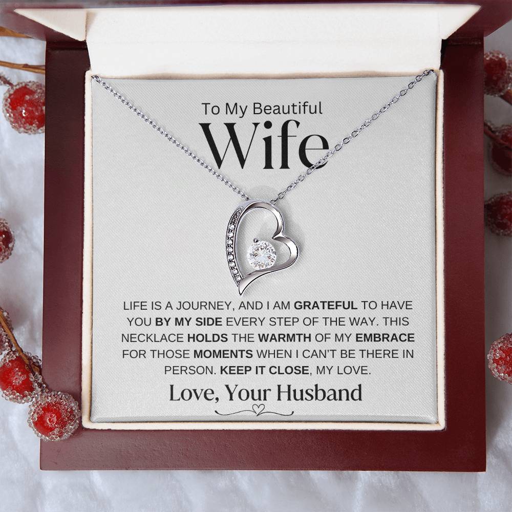 I Am Grateful | Life Is A Journey | Forever Love My Wife Necklace