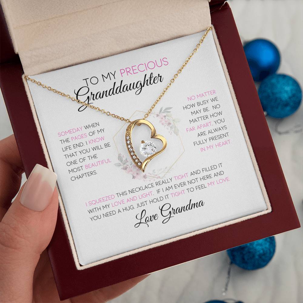 To My Granddaughter – "No Matter What" Forever Love Necklace