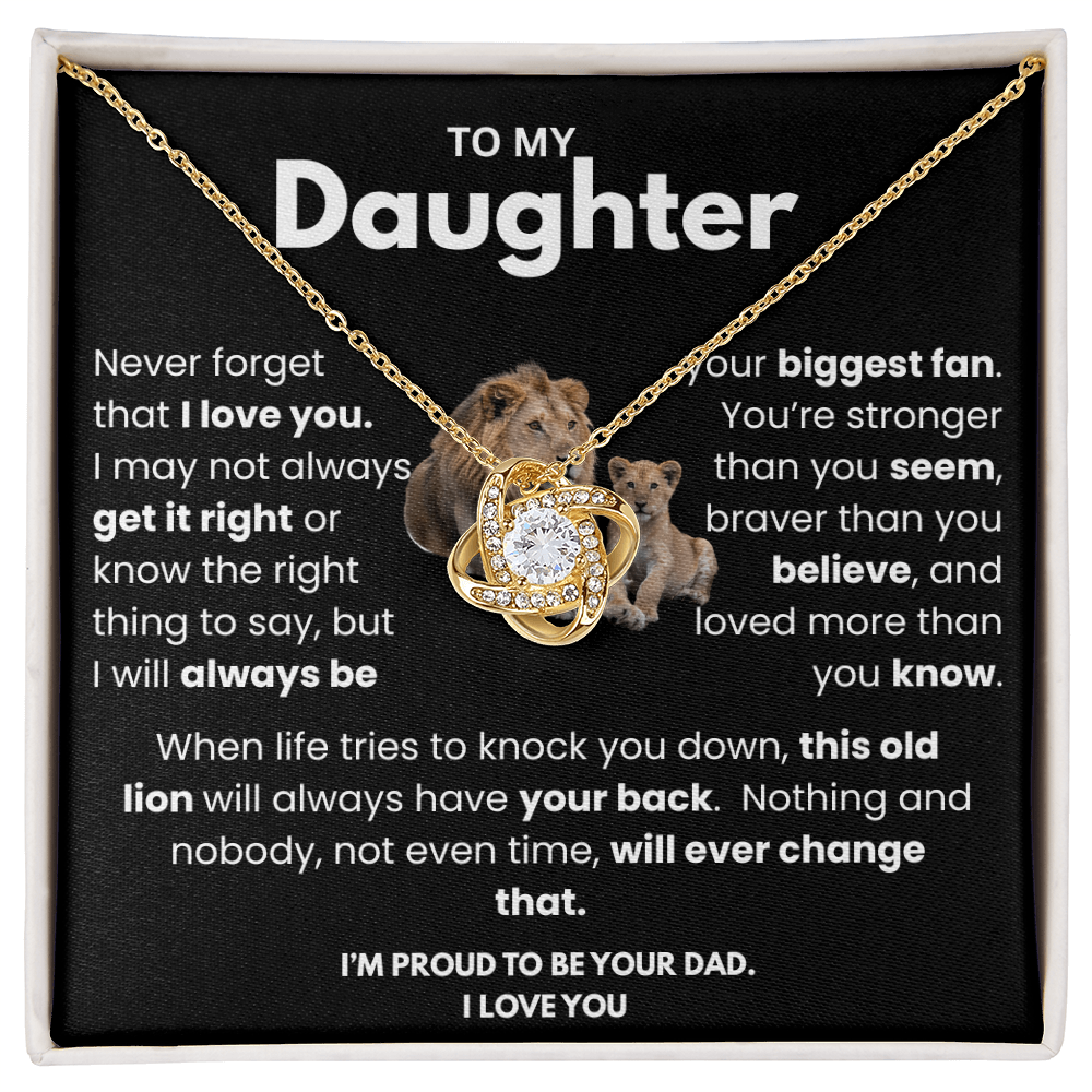 Meaningful Dad to Daughter Necklace – ‘This Old Lion Has Your Back'