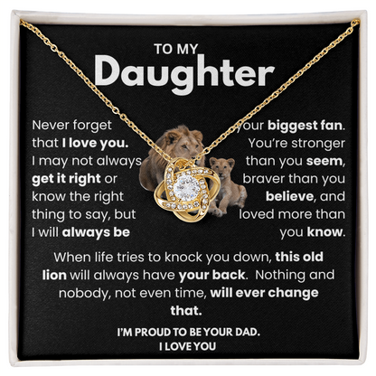 Meaningful Dad to Daughter Necklace – ‘This Old Lion Has Your Back'