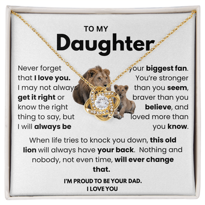 This Old Lion Has Your Back – Father to Daughter Necklace