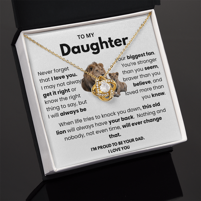 This Old Lion Has Your Back – Father to Daughter Necklace