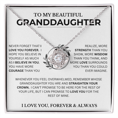 Gift For Granddaughter, "Never Forget That I Love You"