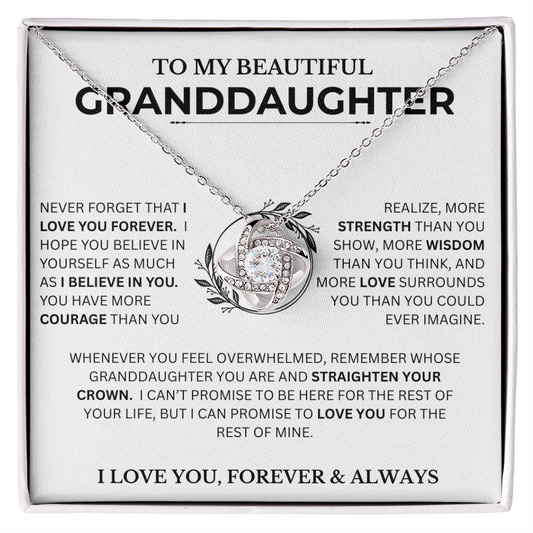 Gift For Granddaughter, "Never Forget That I Love You"