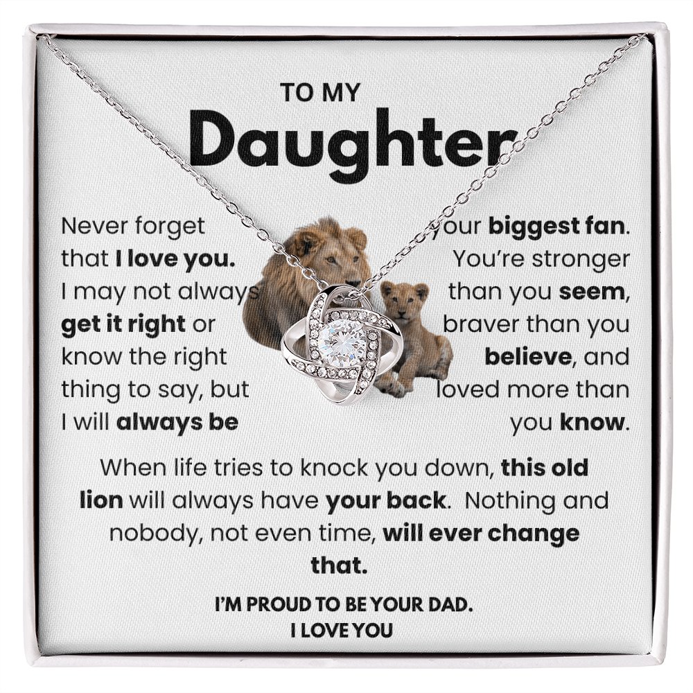 This Old Lion Has Your Back – Father to Daughter Necklace