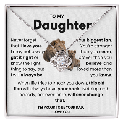 This Old Lion Has Your Back – Father to Daughter Necklace