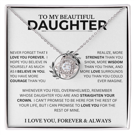 Gift For Daughter, "Never Forget That I Love You"