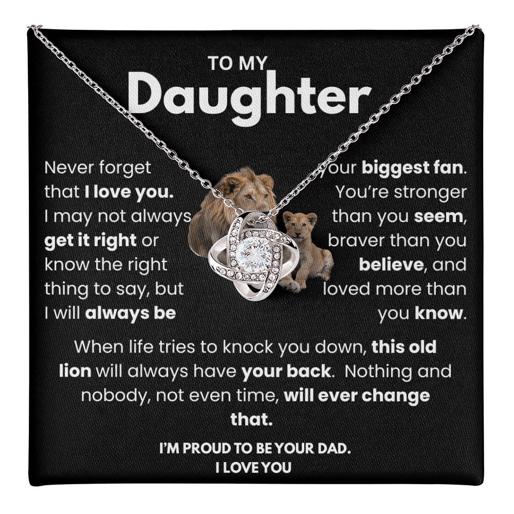 Meaningful Dad to Daughter Necklace – ‘This Old Lion Has Your Back'