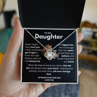 Meaningful Dad to Daughter Necklace – ‘This Old Lion Has Your Back'