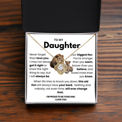 This Old Lion Has Your Back – Father to Daughter Necklace