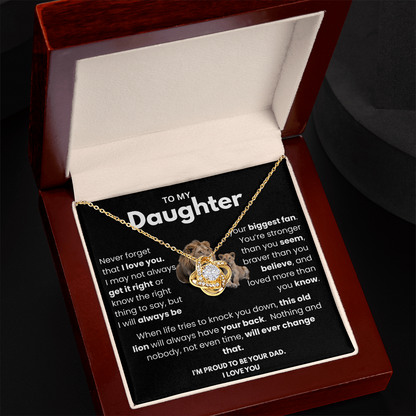 Meaningful Dad to Daughter Necklace – ‘This Old Lion Has Your Back'