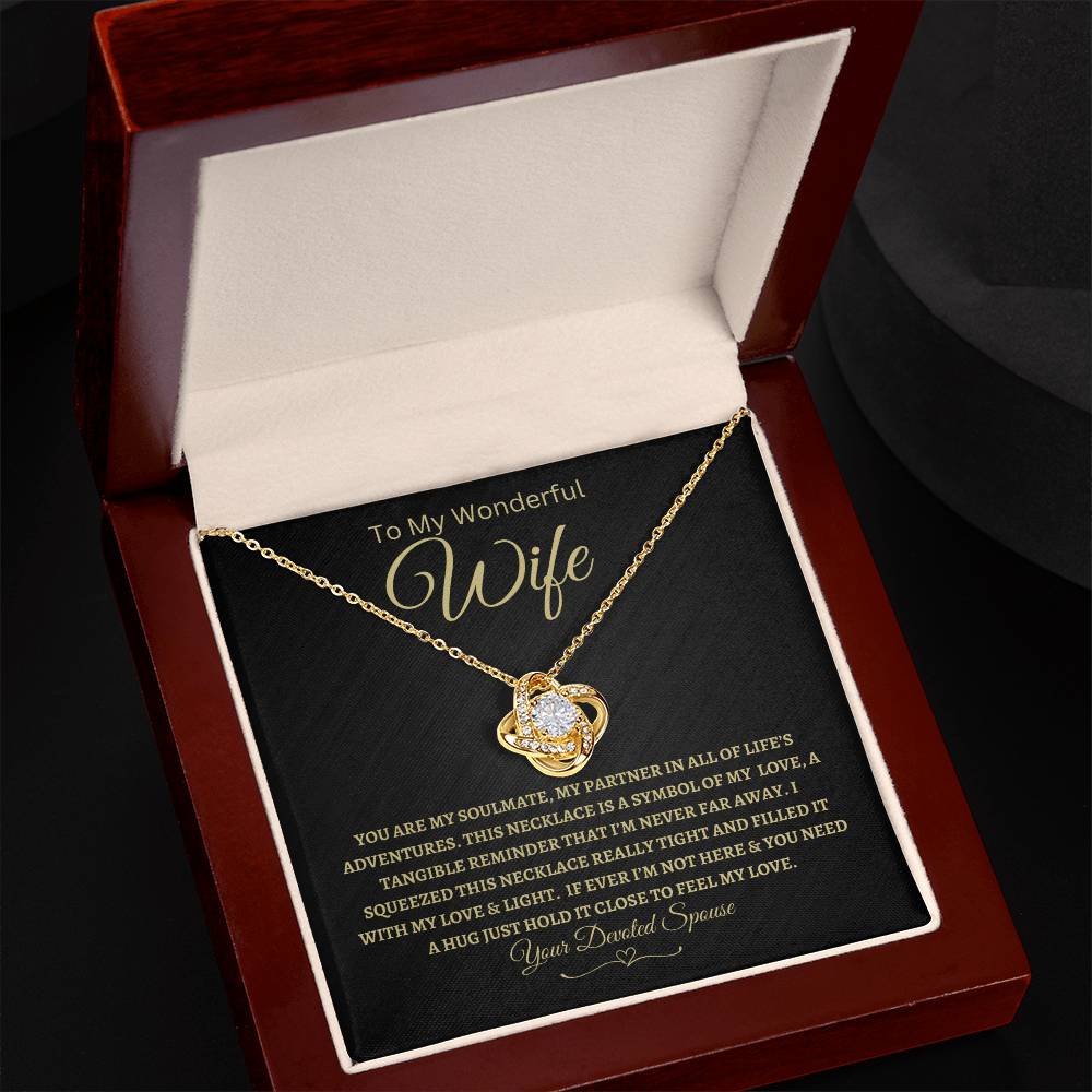 Your Dear Spouse | My Partner In All Of Life's Adventures | Love Knot Necklace
