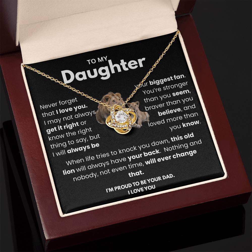 Meaningful Dad to Daughter Necklace – ‘This Old Lion Has Your Back'