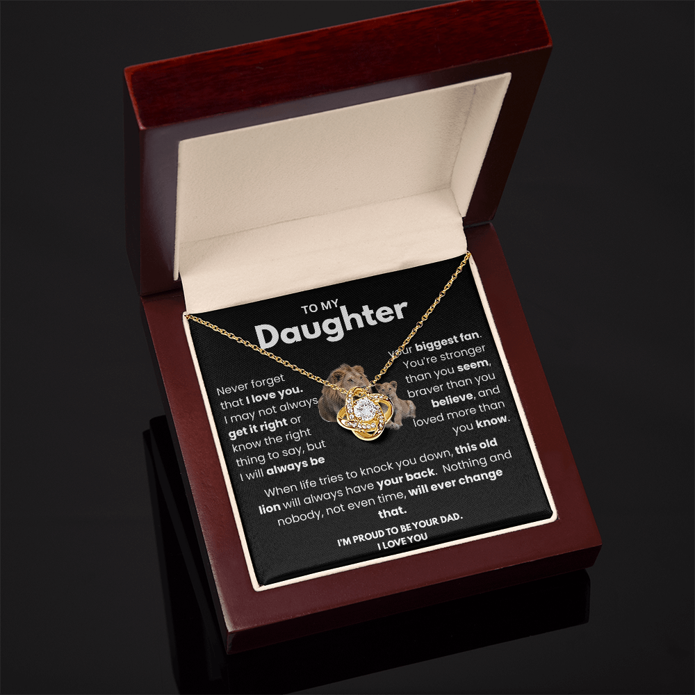 Meaningful Dad to Daughter Necklace – ‘This Old Lion Has Your Back'