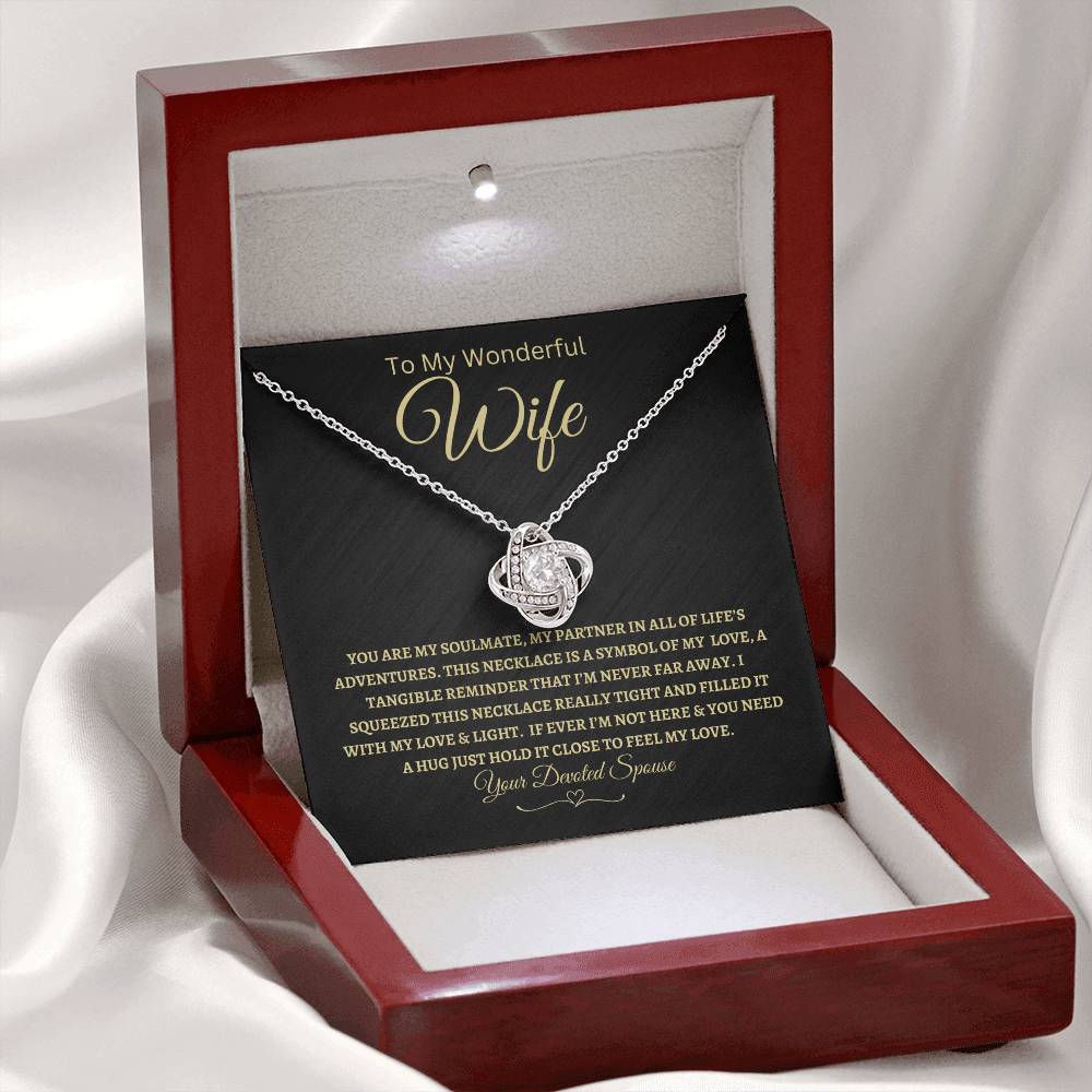 Your Dear Spouse | My Partner In All Of Life's Adventures | Love Knot Necklace