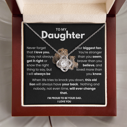 Meaningful Dad to Daughter Necklace – ‘This Old Lion Has Your Back'