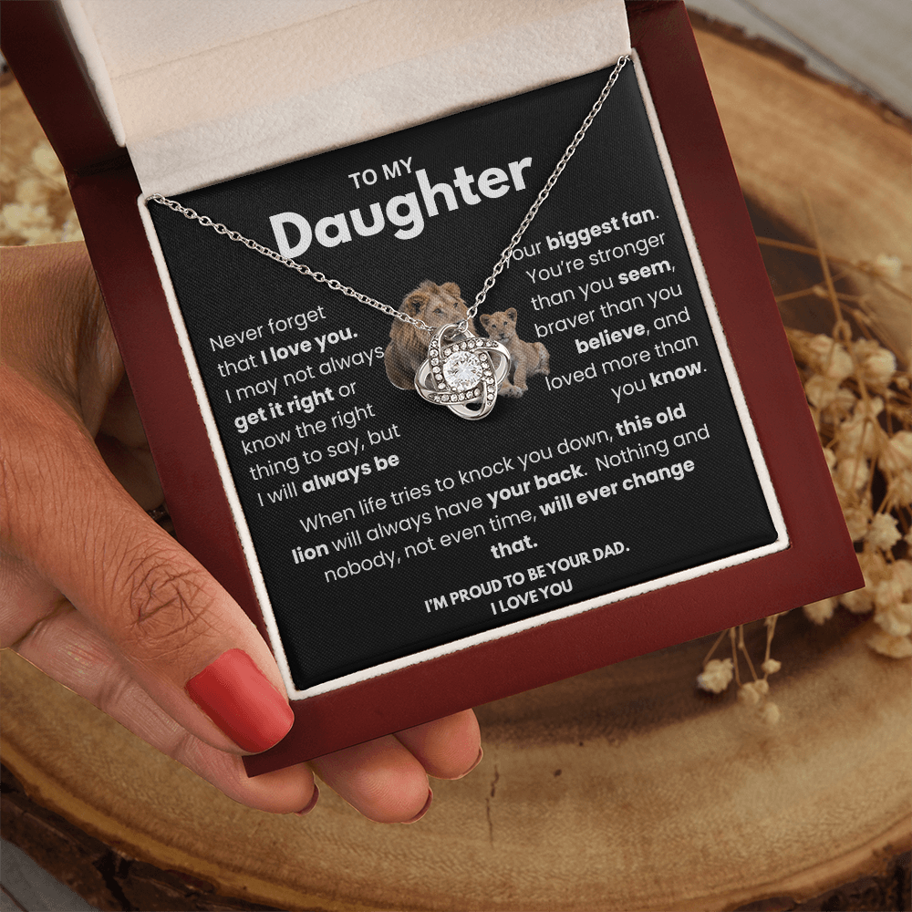 Meaningful Dad to Daughter Necklace – ‘This Old Lion Has Your Back'