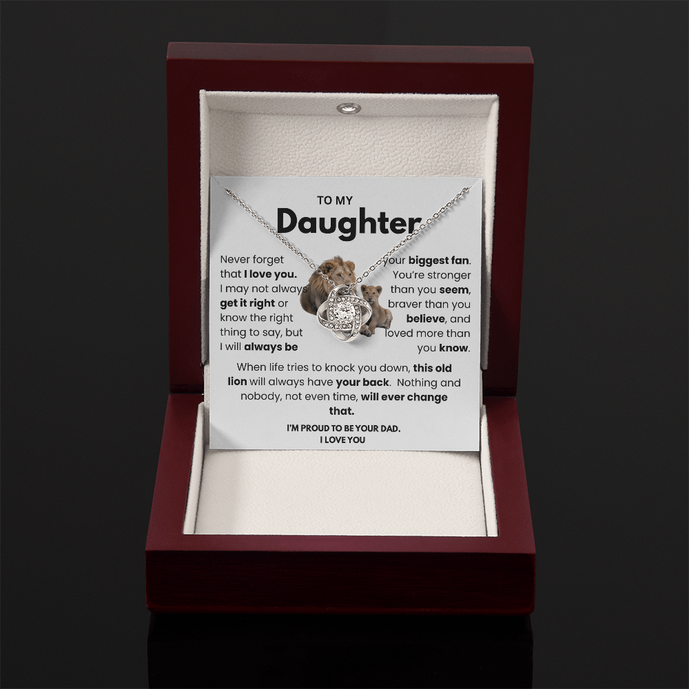 This Old Lion Has Your Back – Father to Daughter Necklace