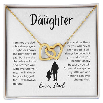 DAD'S EVERLASTING BOND: INTERLOCKING HEART NECKLACE FOR MY DAUGHTER