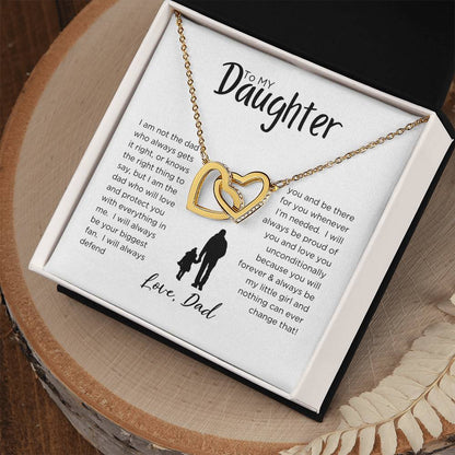 DAD'S EVERLASTING BOND: INTERLOCKING HEART NECKLACE FOR MY DAUGHTER