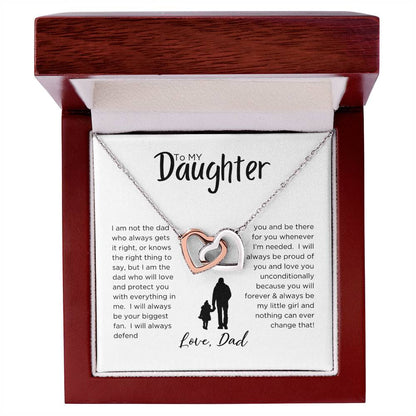 DAD'S EVERLASTING BOND: INTERLOCKING HEART NECKLACE FOR MY DAUGHTER